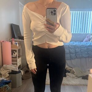 Cream white off the shoulder top, size small